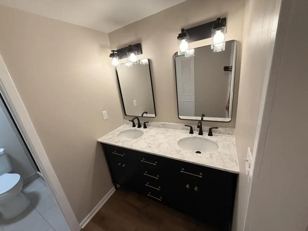 Bathroom remodel with double vanity